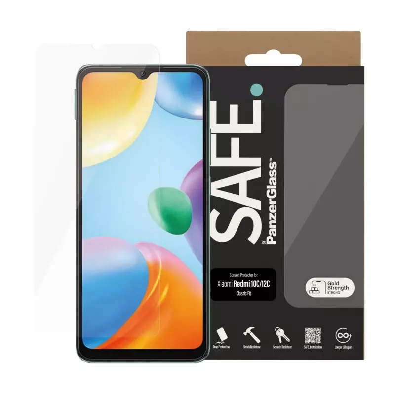 Folia ochronna PanzerGlass SAFE. by ® Xiaomi Redmi 10C Odporna na zarysowania i wstrząsy