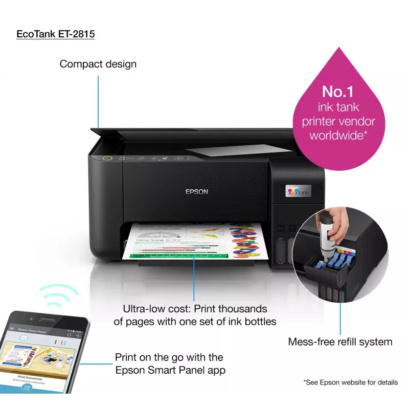 Drukarka wielofunkcyjna Epson EcoTank ET-2815 atramentowa, druk w kolorze