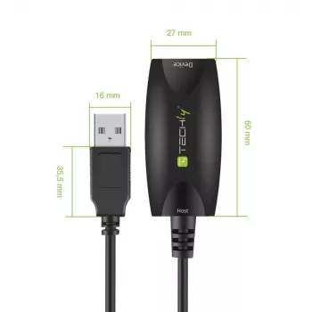 Techly SuperSpeed USB3.0 Aktywny kabel przedłużający 5m Czarny ICUR3050