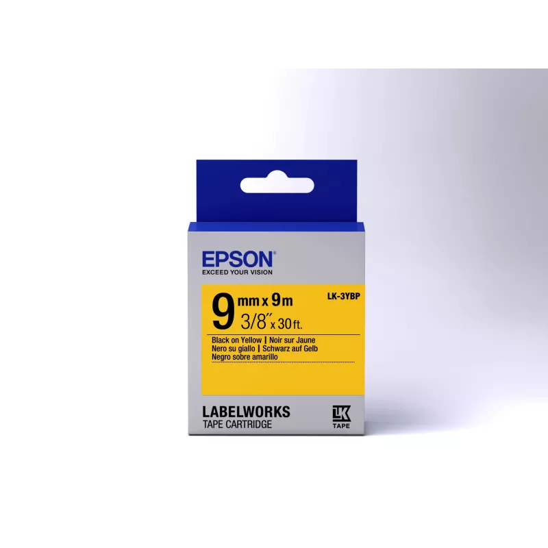 Kaseta z taśmą etykietową Epson Pastel LK-3YBP Czarny/Żółty 9 mm (9 m)