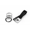 Breloczek do kluczy TROIKA TWISTER Czarny Srebrny Skóra Metal 16mm 9mm