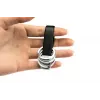 Breloczek do kluczy TROIKA TWISTER Czarny Srebrny Skóra Metal 16mm 9mm