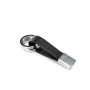 Breloczek do kluczy TROIKA TWISTER Czarny Srebrny Skóra Metal 16mm 9mm