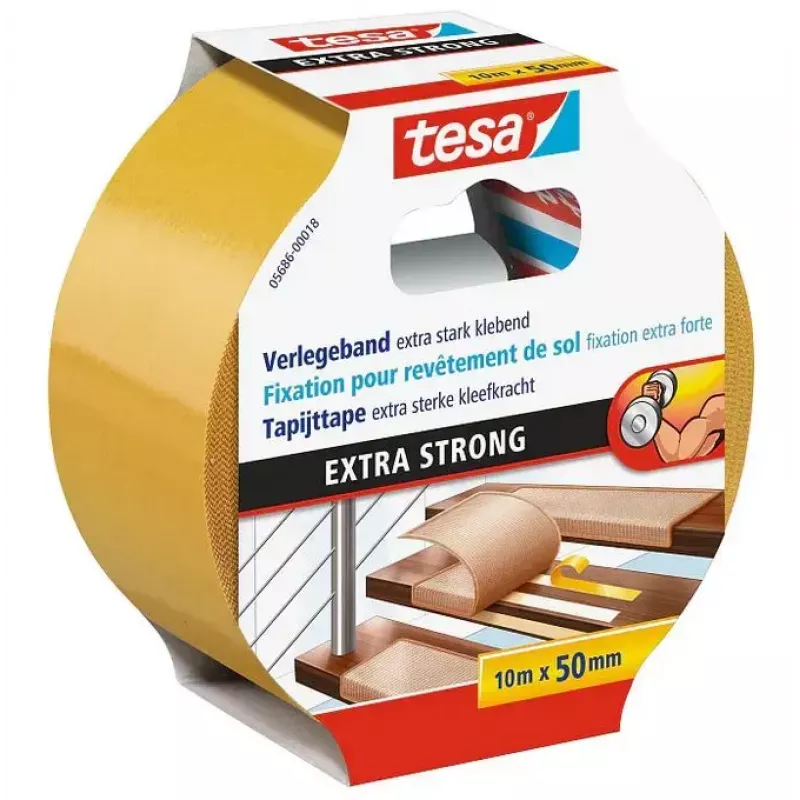 Taśma Tesa 5686 — taśma mocująca z polipropylenu (PP), 10 m × 50 mm × 0,24 mm, biała