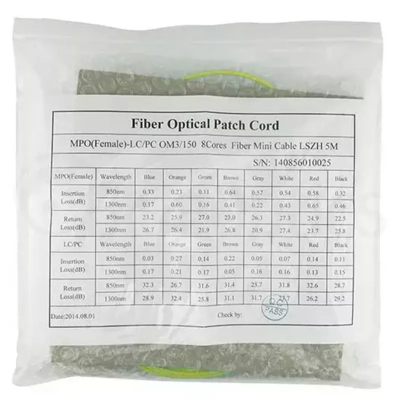 MPO-4xLC Singlemode Patch kabel BlueOptics CBL-MPO12-4LC-SMF-2M 2m G.657.A1