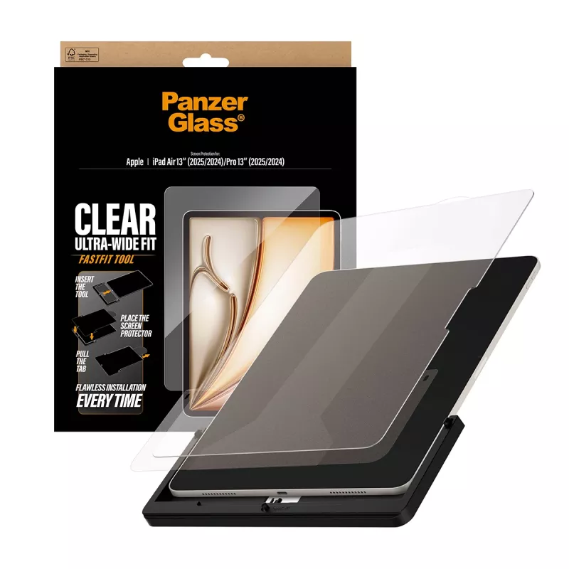 PanzerGlass ® Ochrona ekranu iPad Air 13 inch (2024-2026) | Pro 13 inch (2024-2025) | Ultra-Wide Fit w. Fastfit tool