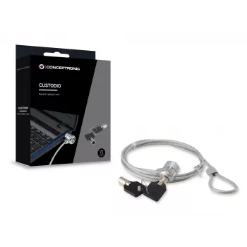 Conceptronic CNBSLOCK15 linka zabezpieczająca Srebrny 1.5 m