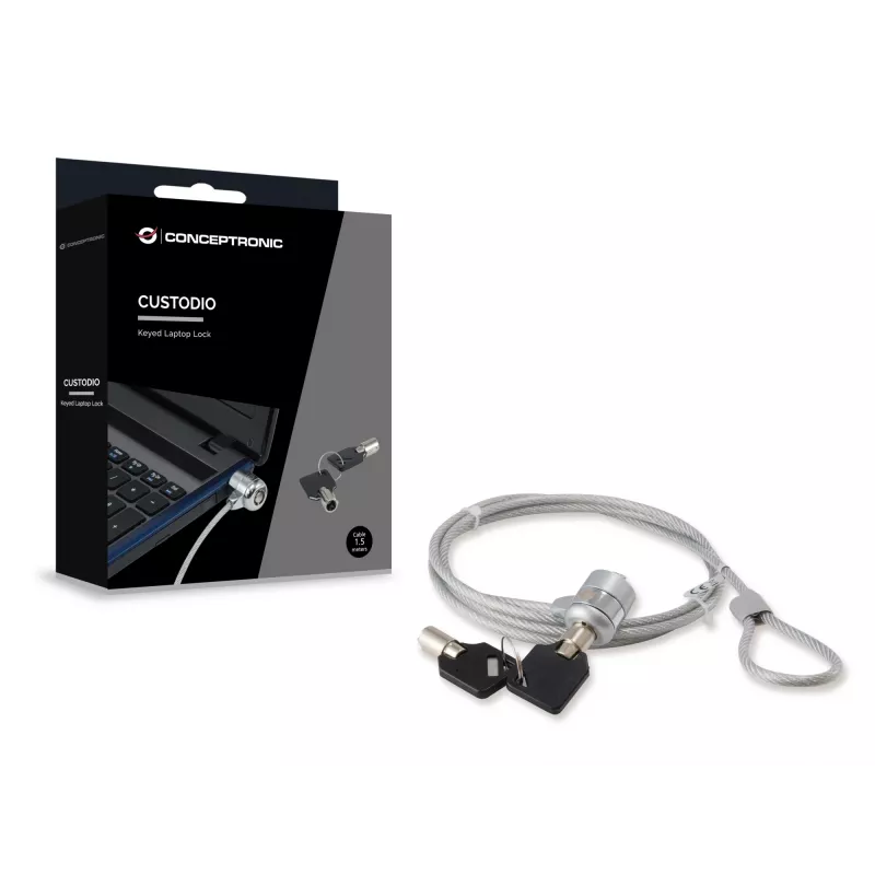 Conceptronic CNBSLOCK15 linka zabezpieczająca Srebrny 1.5 m