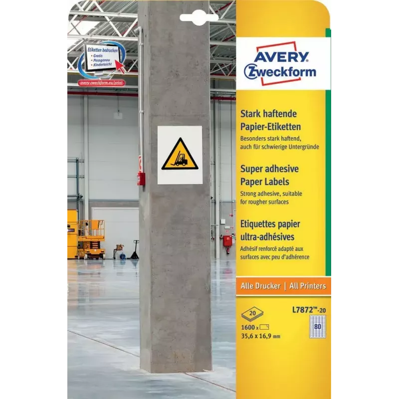 Etykieta samoprzylepna prostokątna AVERY L7872-20