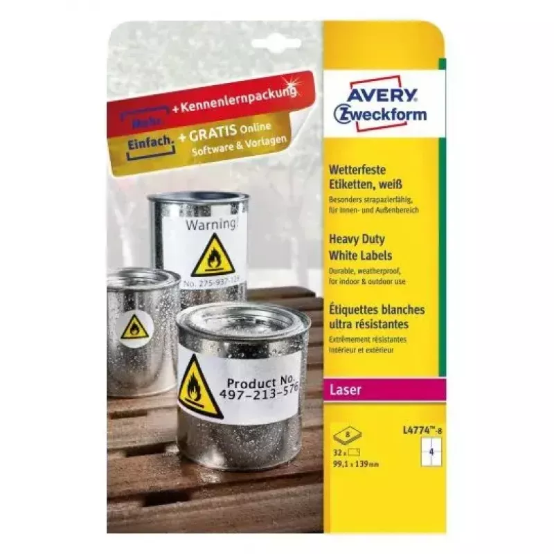 Samoprzylepna etykieta do drukarki Avery L4774-8