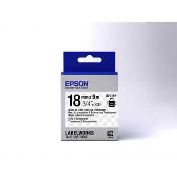 Epson Label Cartridge Transparent LK-5TBN Czarny/Przezroczysty 18mm (9m)