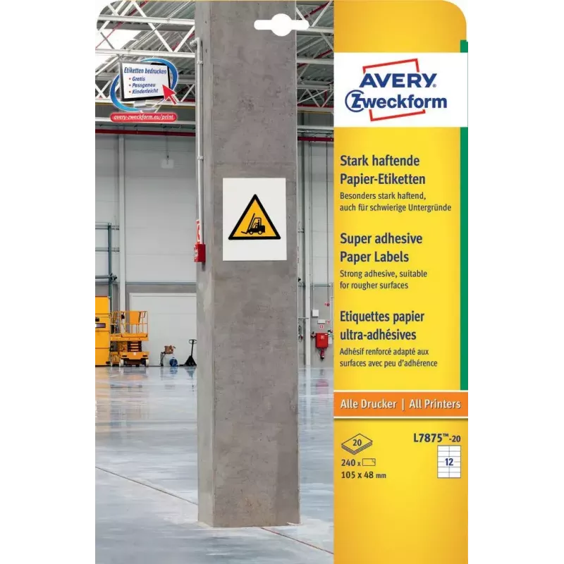 Etykieta samoprzylepna prostokątna Avery L7875-20