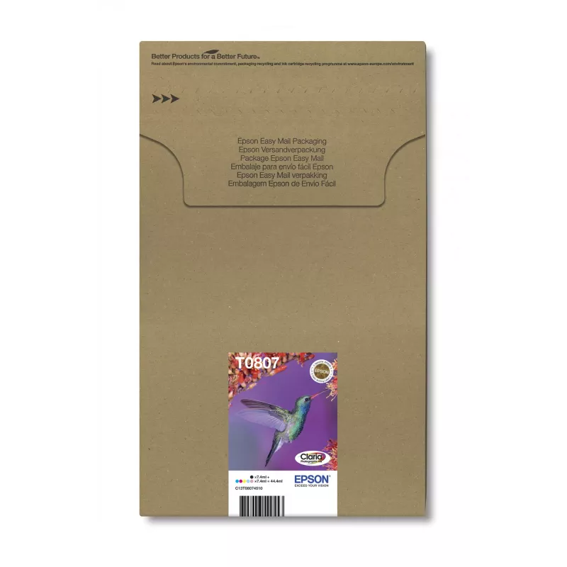 wkład atramentowy Multipack Epson Hummingbird T0807 — 6 kolorów (czarny, cyjan, jasny cyjan, jasny magenta, magenta, żółty)
