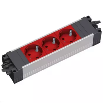 Listwa zabezpieczająca Bachmann 906.306 3 gniazda AC 250 V czarno-szaro-czerwona