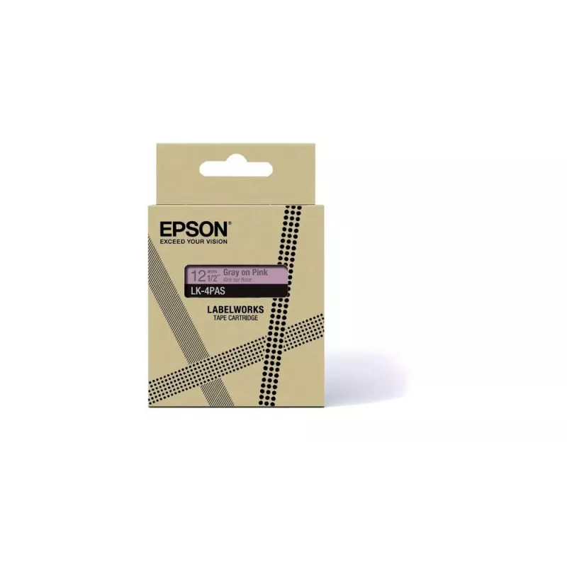 Taśma etykietująca Epson LK-4PAS Szara Różowa Termotransferowa 1,2 cm