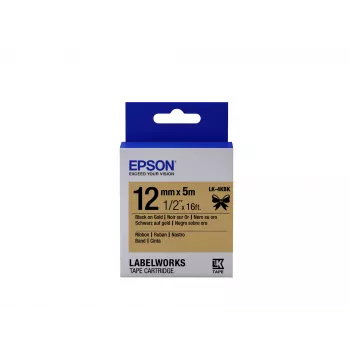 Epson Label Cartridge Satin Ribbon LK-4KBK Czarny/Złoty 12mm (5m)