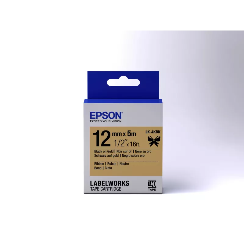 Epson Label Cartridge Satin Ribbon LK-4KBK Czarny/Złoty 12mm (5m)