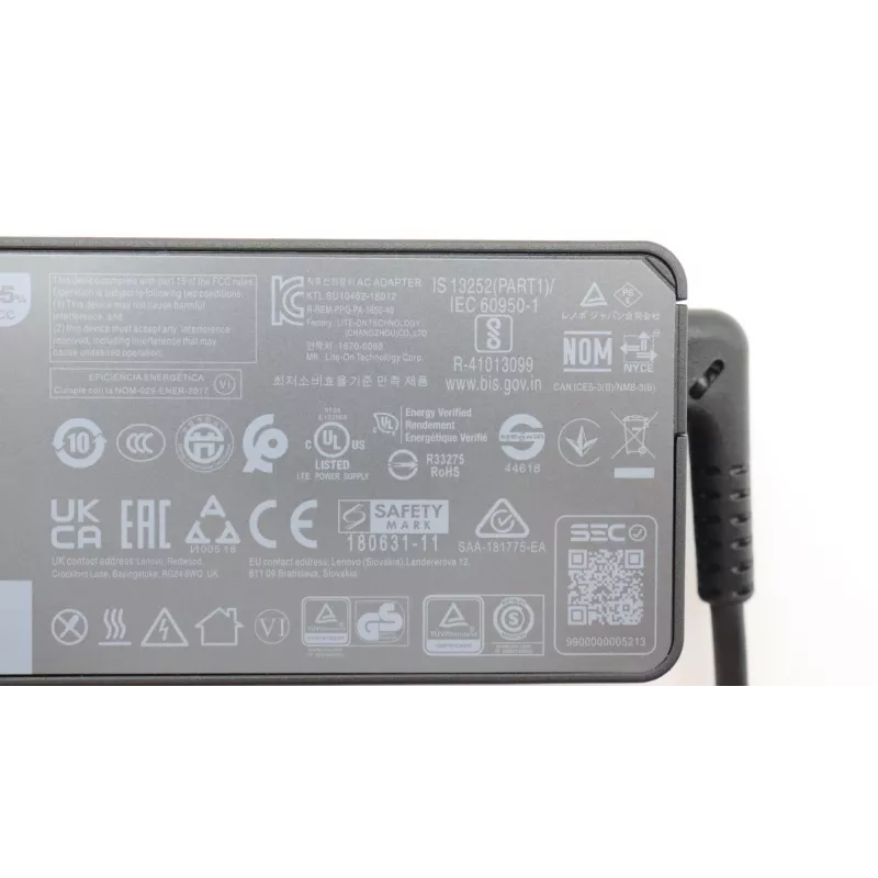 Lenovo 5A10W86252 zasilacz/inwerter Wewnętrzny 65 W Czarny