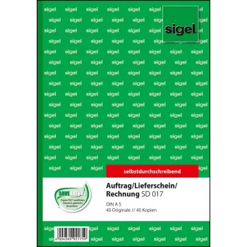 Formularz biznesowy Sigel SD017 zielony A5 80 arkuszy