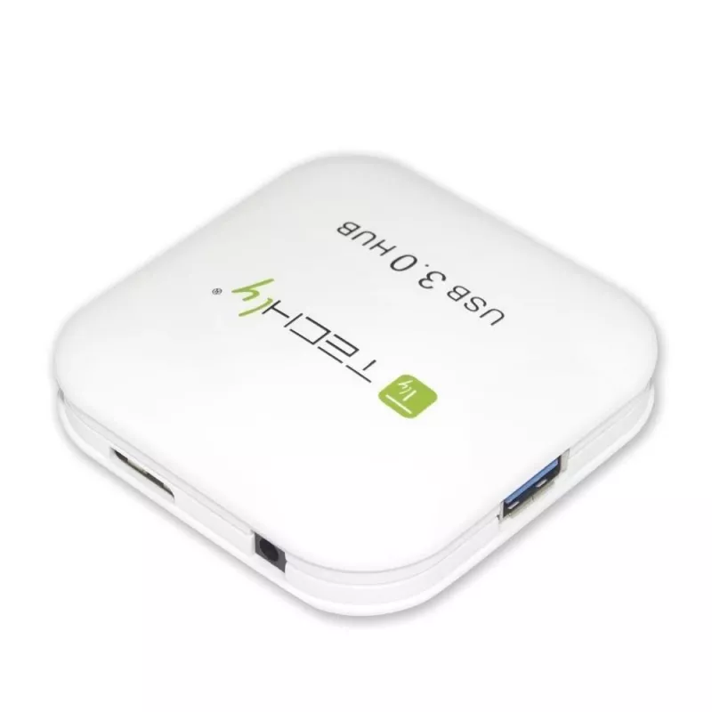 Techly USB 3.0 Super Speed Hub 4 Porty Biały IUSB3-HUB4-WH, USB 3.2 Gen 1 (3.1 Gen 1) Typ-A, 5000 Mbit/s, Biały, 0,8 m, CE, RoHS, USB 2.0 USB 1.1
