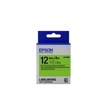 Kaseta etykietowa Epson Fluorescent LK-4GBF Czarny/Zielony 12mm (9m)