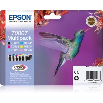 Epson Hummingbird Multipack 6-kolorów T0807 Claria Photographic Ink