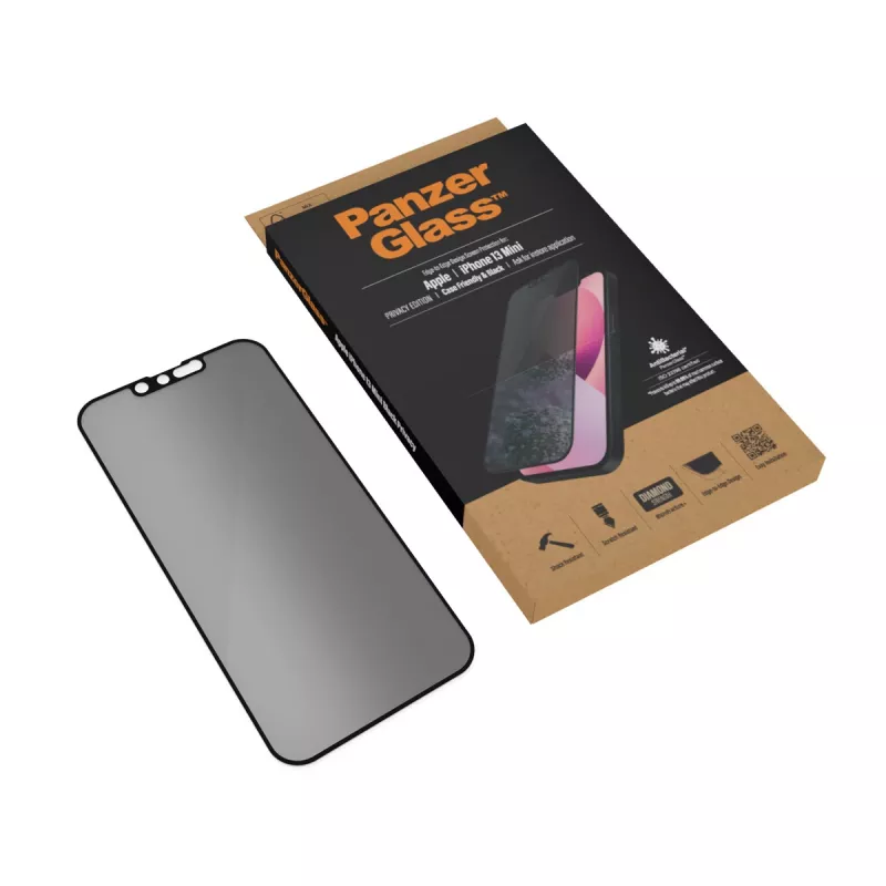 PanzerGlass Folia ochronna chroniąca prywatność Apple iPhone 13 Mini, krawędź do krawędzi, odporna na zarysowania i wstrząsy