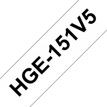 Taśma do etykieciarek Brother HGE-151V5 — czarna, kompatybilna z PT-9500PC / PT-9700PC / PT-9800PCN / RL-700S