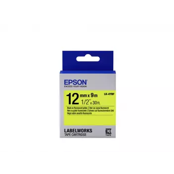 Kaseta Epson Label Cartridge Fluorescent LK-4YBF Czarny/Żółty 12mm (9m)