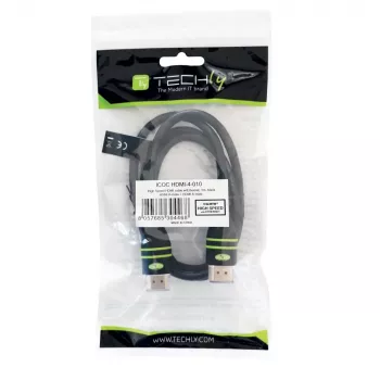 Kabel HDMI High Speed z Ethernetem Techly 5 m A/A M/M Czarny ICOC HDMI-4-050