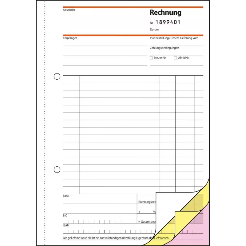 Formularz biznesowy Sigel SD132 A5 różowy biały żółty 150 arkuszy