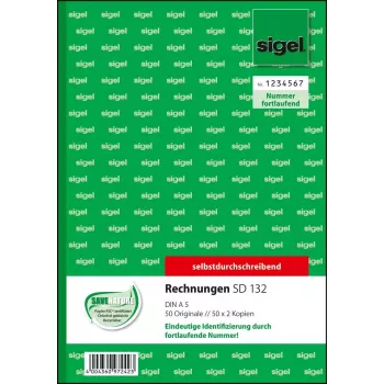 Formularz biznesowy Sigel SD132 A5 różowy biały żółty 150 arkuszy