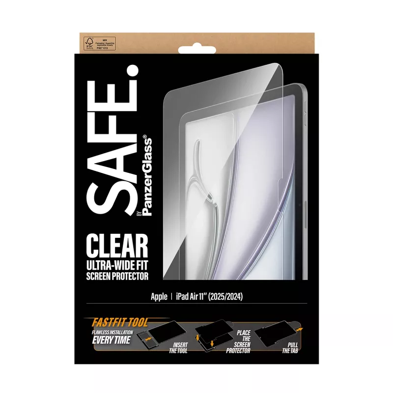 PanzerGlass SAFE. by ® Ochrona ekranu iPad Air 11 cali (2024-2026) | Ultra-Wide Fit z narzędziem Fastfit