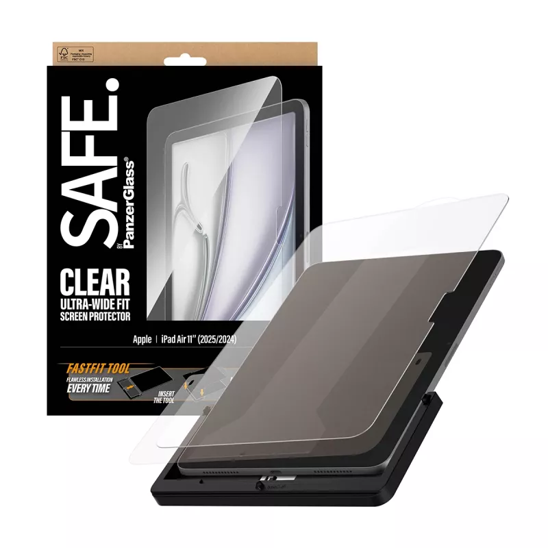PanzerGlass SAFE. by ® Ochrona ekranu iPad Air 11 cali (2024-2026) | Ultra-Wide Fit z narzędziem Fastfit