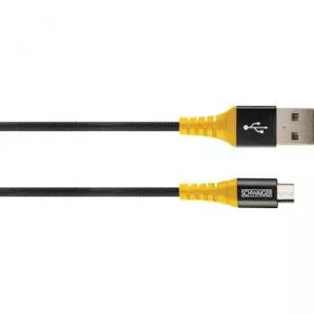 Kabel USB Schwaiger WKUM10 511 1,2 m USB A Micro-USB B Czarny Żółty