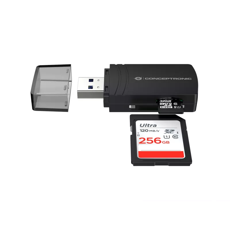 Conceptronic BIAN06B Czytnik kart SD TF/MicroSD 4.0, UHS-II, USB 3.0, 5 Gb/s