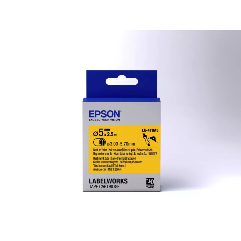 Epson Label Cartridge Termokurczliwa (HST) LK-4YBA5 Czarny/Żółty D5mm (2.5m)
