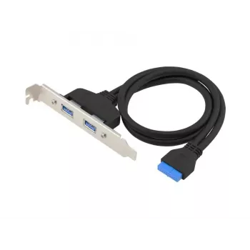 Conceptronic EMRICK11B Adapter wewnętrzny USB 3.0 19-pin żeński na podwójny USB-A żeński