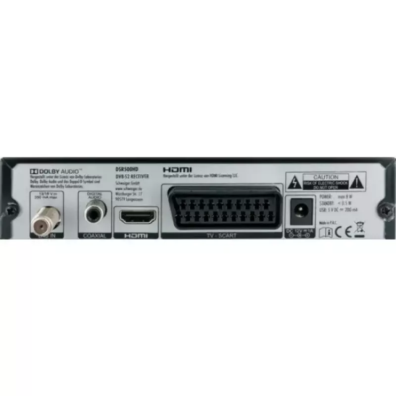 Dekoder Schwaiger DSR500HD kabel Full HD Czarny
