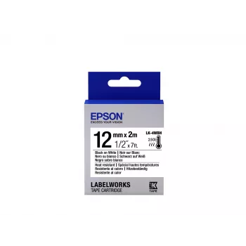 Epson Label Cartridge Heat Resistant LK-4WBH Czarny/biały 12mm (2m)