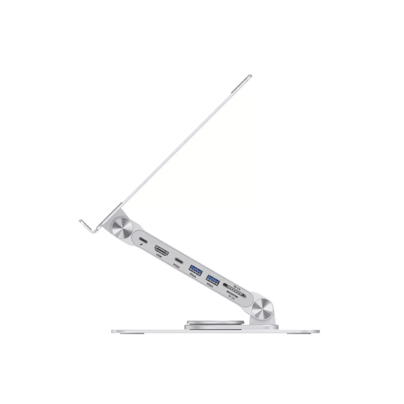 Conceptronic DONN27G, Podstawka pod laptopa, Srebrna, Aluminium, 360°, USB 3.2 Gen 1 (3.1 Gen 1) Typ-C, 5000 Mbit/s