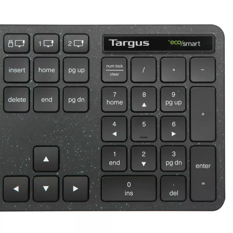 Targus EcoSmart AKB873UK klawiatura Uniwersalne RF Wireless + Bluetooth QWERTY UK English Czarny