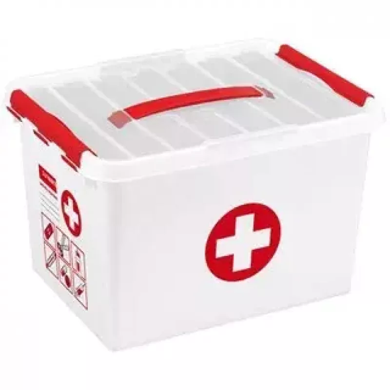 Storage box Sunware Q-line Rectangular czerwony biały