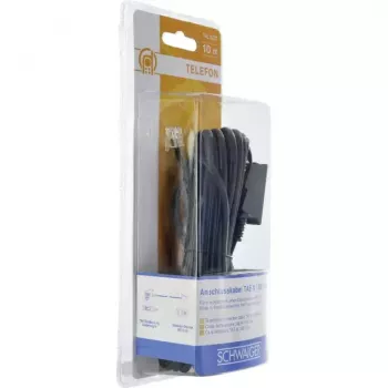 Kabel RJ-11 Schwaiger 10m TAE-N Czarny
