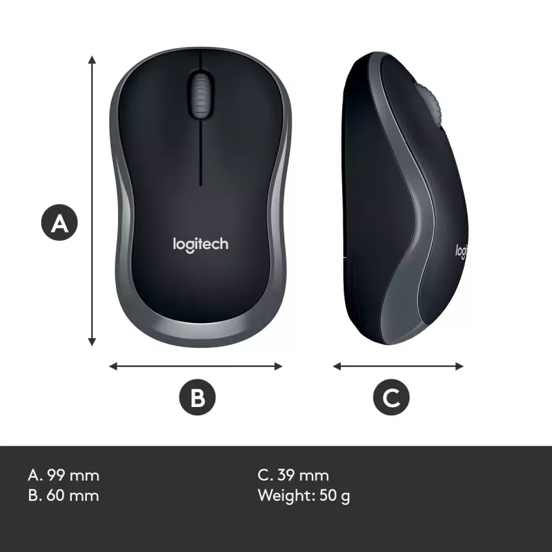Mysz Logitech M185 Swift Wireless Szara
