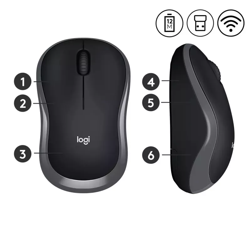 Mysz Logitech M185 Swift Wireless Szara