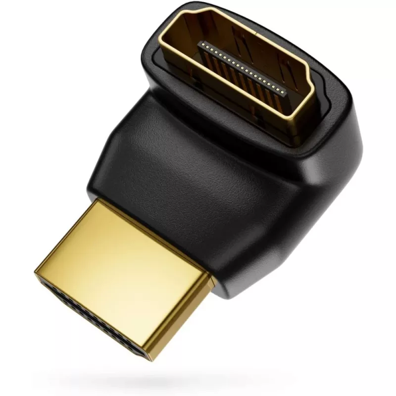 Techly HDMI Adapter M / F kątowy L IADAP HDMI-L, HDMI, HDMI, Czarny