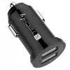 Techly Mini ładowarka samochodowa 2 porty USB-A 24 W / 4,8 A Czarna, Auto, Gniazdo zapalniczki, 4,8 A, Czarny