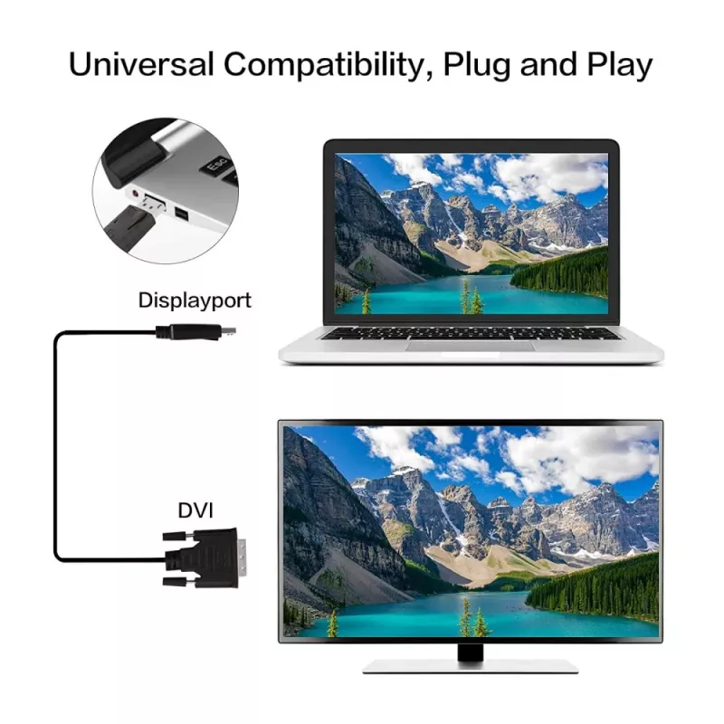Kabel Techly Monitor DisplayPort na DVI 3 m ICOC DSP-C-030, 3 m, DVI-D, DisplayPort, Męski, Męski, 1920 x 1080 (HD 1080)