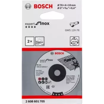 Tarcze szlifierskie Bosch Expert for Inox, 76 x 4 x 10 mm, 2 szt.